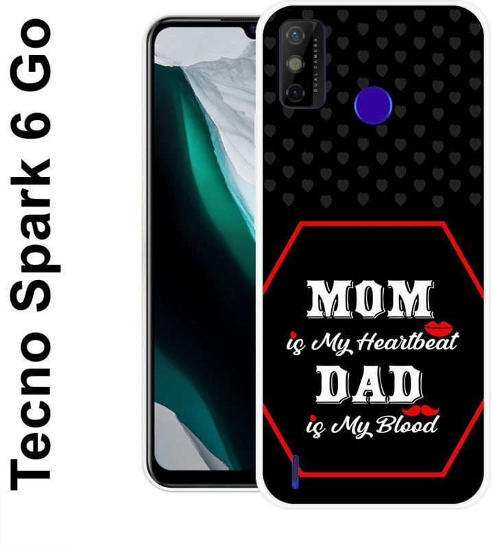 JATLAND Back Cover for Tecno Spark 6 Go, Tecno Spark Go 2021  (Black, White, Grip Case, Silicon)