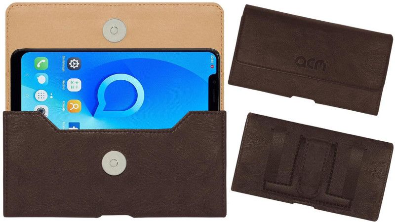 ACM Pouch for Alcatel 5v  (Brown, Holster, Pack of: 1)