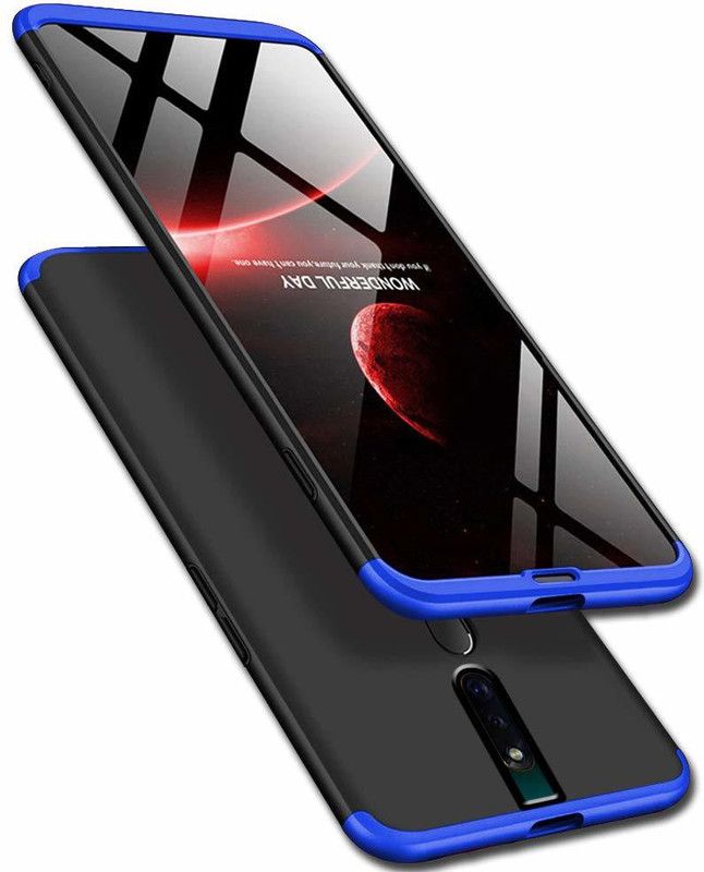 CELLCAMPUS Back Cover for OPPO F11 Pro  (Blue, Black, Grip Case, Pack of: 1)