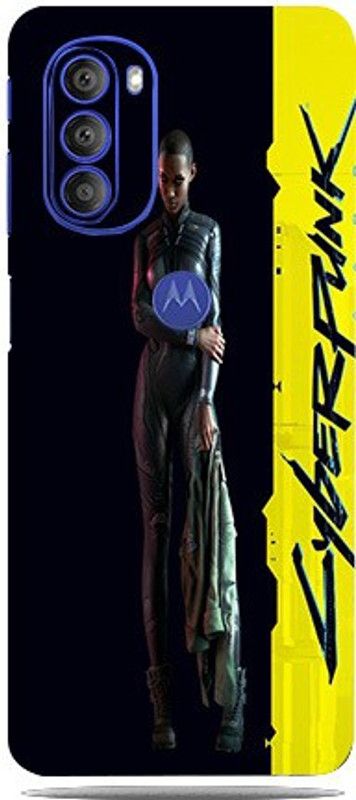 Mclaxa Cyberpunk Logo Sign Mobile Back Skin, Cyberpunk Logo, Motorola G52 5G Mobile Skin  (Cyberpunk Logo Skin With Super Matte Finish)