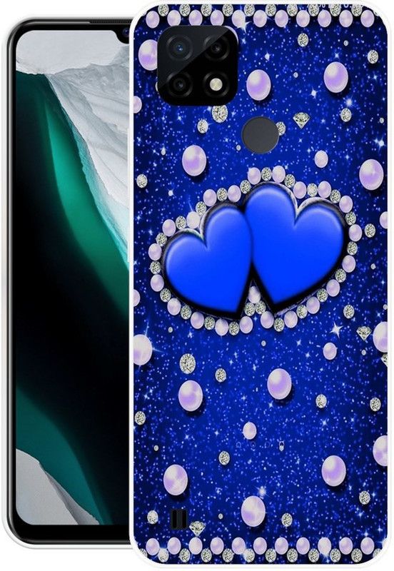 NEVYZAP Back Cover for Realme C21  (Blue, Grip Case, Silicon, Pack of: 1)