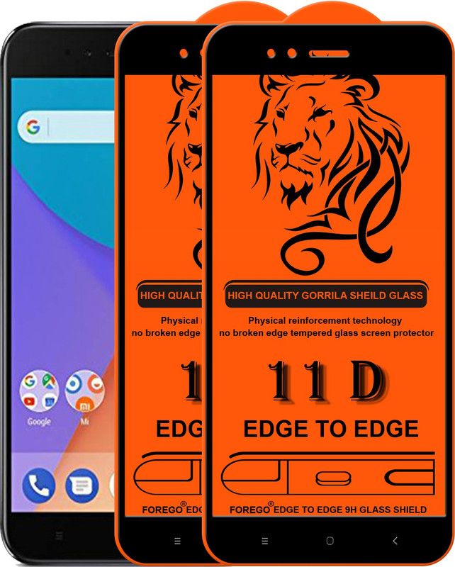 Forego Edge To Edge Tempered Glass for Mi A1  (Pack of 2)