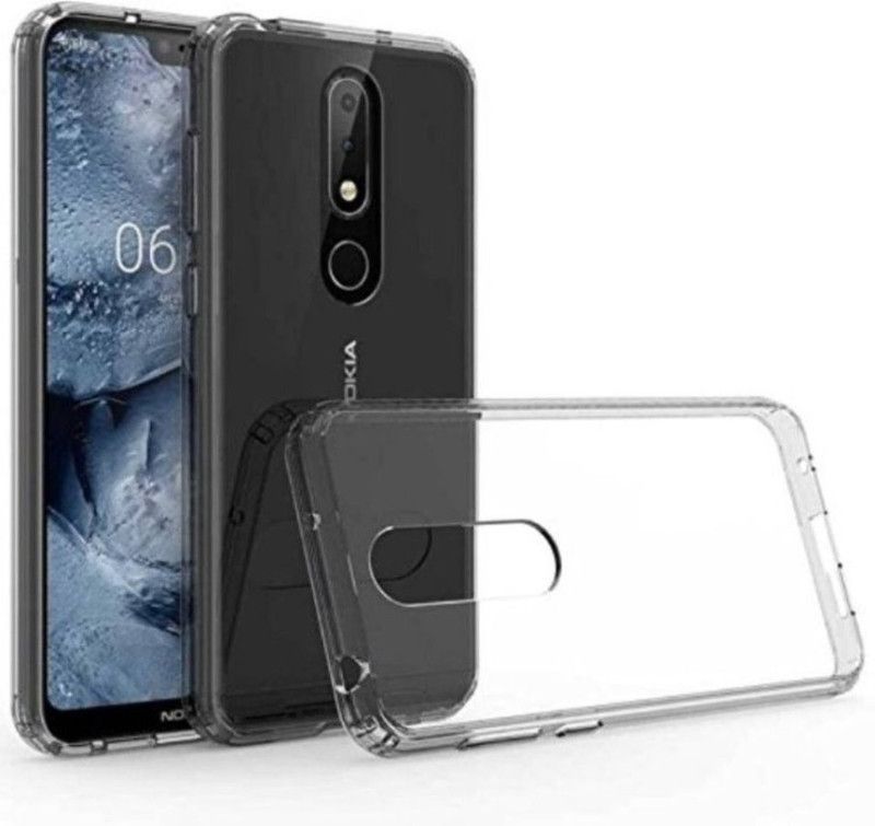 CHATURVEDH Back Cover for Nokia 6.1 Plus  (Transparent, Silicon, Pack of: 1)