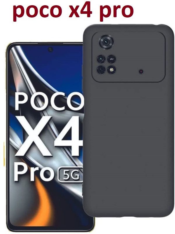 VDAT Back Cover for Poco X4 Pro 5G, POCO X4 Pro  (Black, Shock Proof, Pack of: 1)