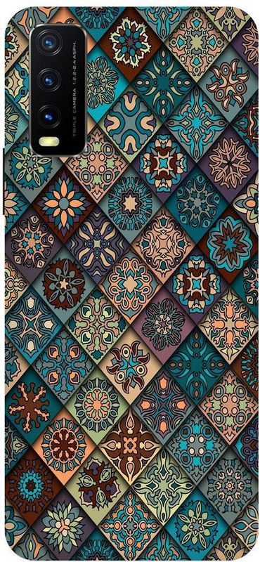 Bluvver Back Cover for Vivo Y12s, V2033, Printed Abstract Art Back Cover  (Multicolor, Hard Case, Pack of: 1)