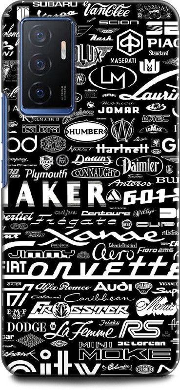 KEYCENT Back Cover for Vivo V23e 5G, V2126 LOGOS, BLACK, WHAIT, BRANDS, STICKERS, CARS LOGO  (Multicolor, Shock Proof, Pack of: 1)