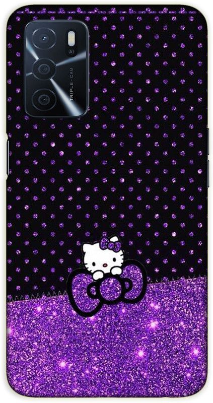 iprinto Back Cover for Oppo A53s 5G, Oppo A16 Hello Kitty Back Cover  (Purple, Hard Case)