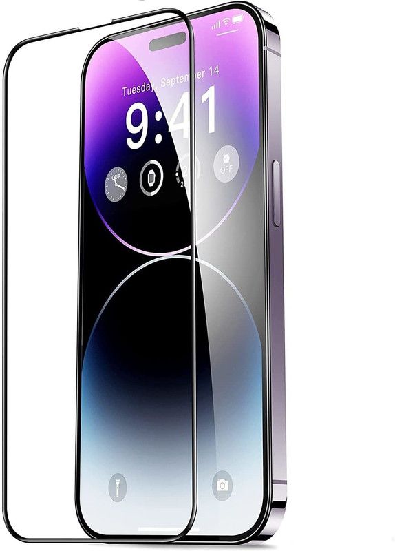 DropFit Edge To Edge Tempered Glass for iphone 14 Pro  (Pack of 1)