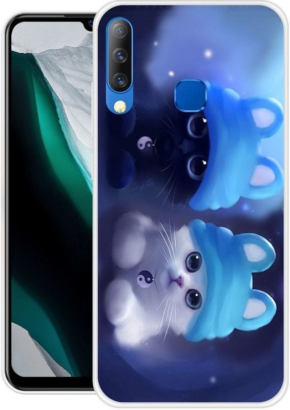 KUDI Back Cover for Infinix S4, Infinix Smart 3 Plus  (Blue, White, Silicon)