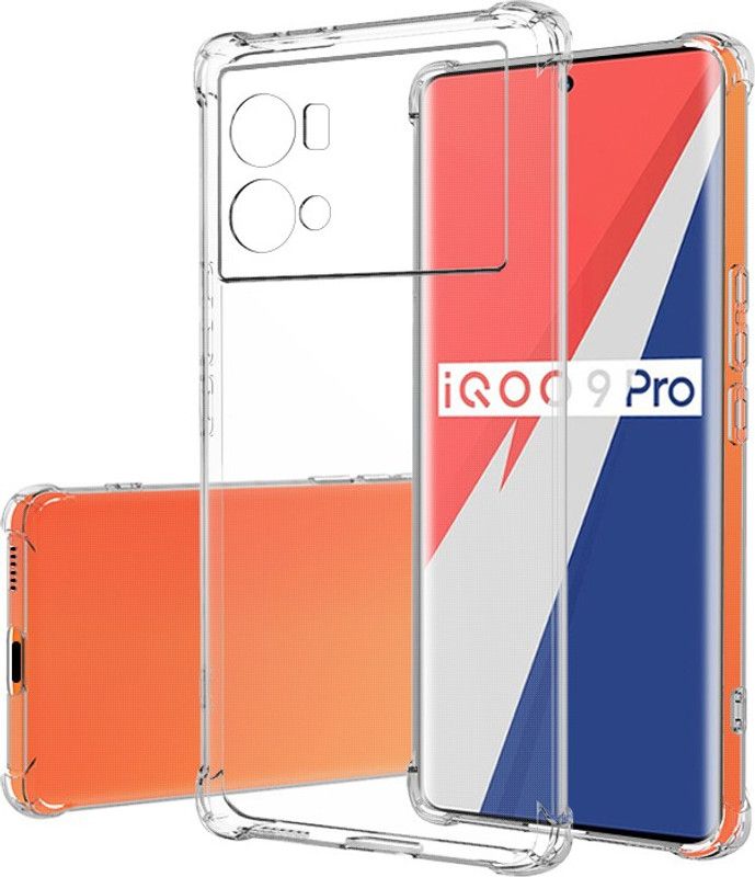 Accessories Kart Back Cover for IQOO 9 Pro 5G Edge to Edge Transparent case  (Transparent, Flexible)
