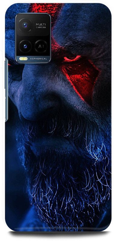 JUGGA Back Cover for Vivo Y33T, V2146, GOD, OF, WAR, GAME, KRATOS  (Blue, Hard Case, Pack of: 1)