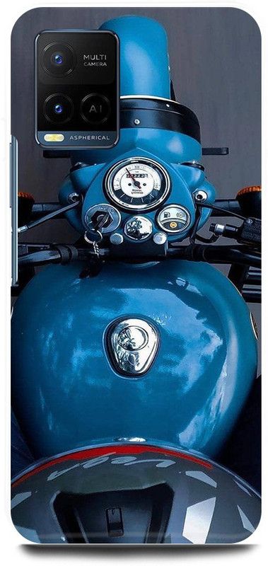 play fast Back Cover for Vivo Y33s, V2109 ROYAL, ENFIELD, BULLET, CLASSIC, BIKE, LOVER, RACER  (Blue, Hard Case, Pack of: 1)