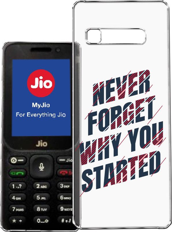 HANIRY Back Cover for Jio F320 / f320 mobile cover | NEVER FORGET WHY YOU STARTED TEXT | Design | PNG_82  (Multicolor, Flexible, Silicon, Pack of: 1)