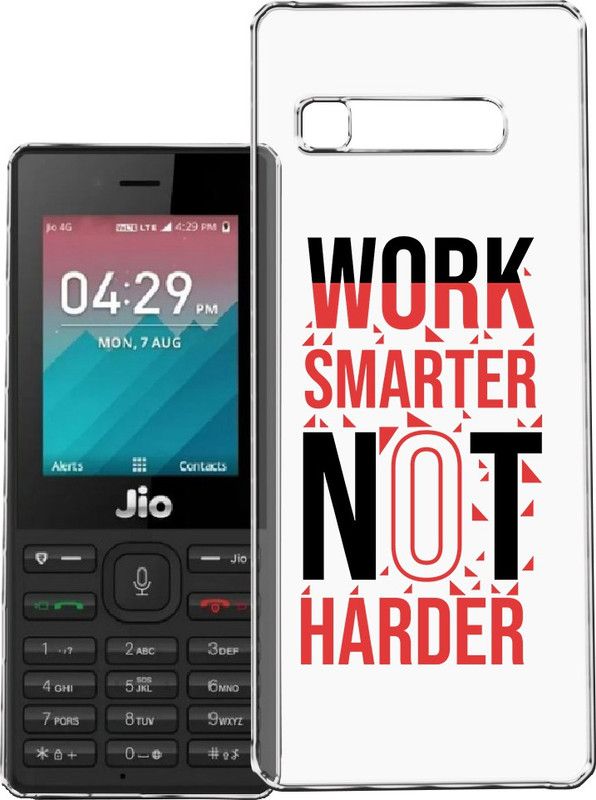 HANIRY Back Cover for Jio F220 / f220 mobile cover | WORK SMARTER NOT HARDER TEXT | Design | PNG_79  (Multicolor, Flexible, Silicon, Pack of: 1)