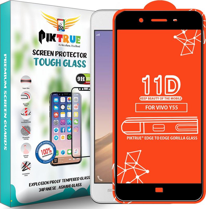 PikTrue Edge To Edge Tempered Glass for VIVO Y55  (Pack of 1)