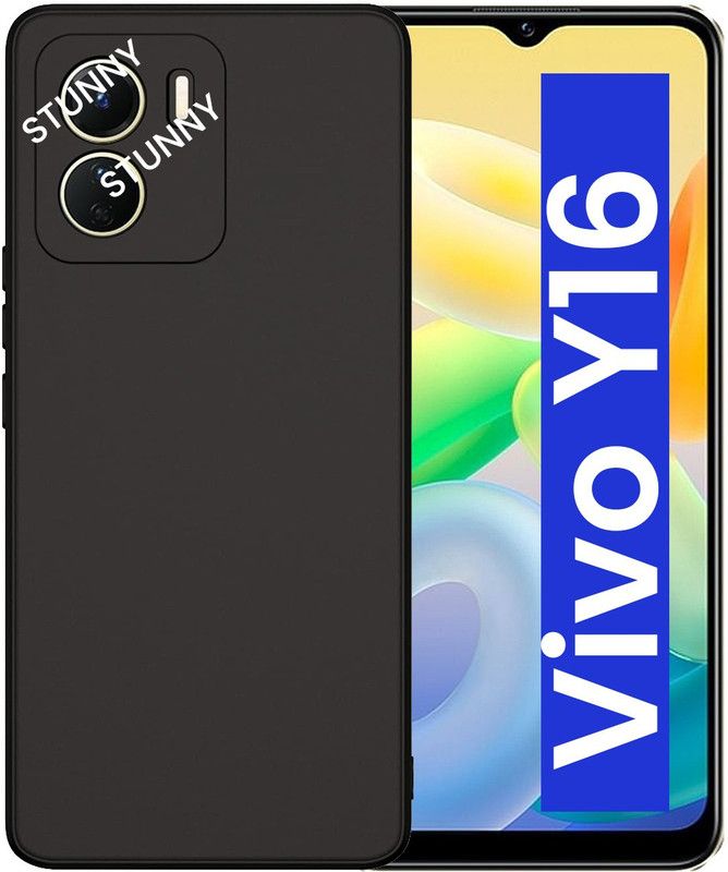 Stunny Bumper Case for VIVO Y16  (Black, Shock Proof, Silicon, Pack of: 1)