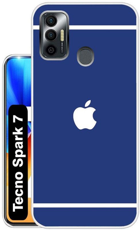 Case Club Back Cover for Tecno Spark 7  (Blue, Grip Case, Silicon, Pack of: 1)
