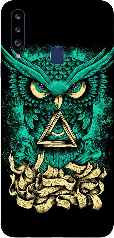 AsSkin Samsung A20 Su Mobile Skin  (Ultra Super Angry owl Skin With High Gloss Finish).)