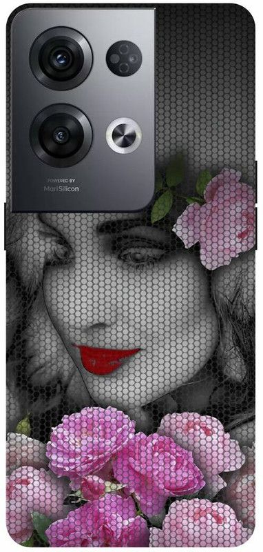 DIKRO Back Cover for OPPO Reno8 Pro 5G, FLOWER, GIRL, BEAUTY, NET, ART  (Multicolor, Hard Case, Pack of: 1)