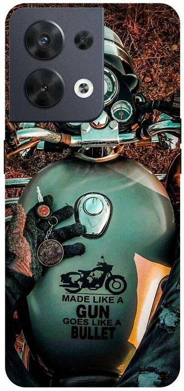 DIKRO Back Cover for OPPO Reno8 5G, CPH2359, ROYAL, ENFIELD, BIKE, CLASSIC, BULLET  (Grey, Hard Case, Pack of: 1)