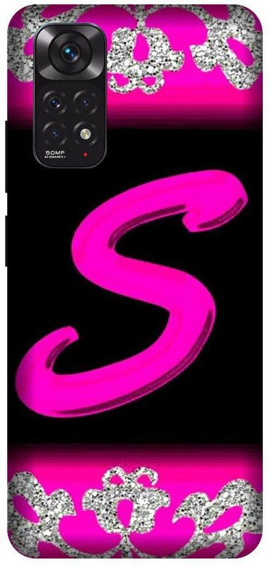 VS PRINT LINK Back Cover for Redmi Note 11s , 2201117SI ,S letter,S name S word , Printed Back Cover  (Pink, Hard Case, Pack of: 1)