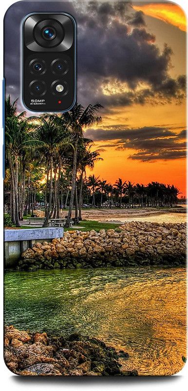 ORBIQE Back Cover for Redmi Note 11s SUNSET, NATURE, PALM TREE, WATER  (Multicolor, Hard Case)