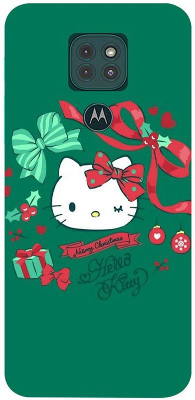 Golden Mask Back Cover for Motorola Moto G9 Dark Green Background Hello Kitty  (Multicolor, Waterproof, Silicon, Pack of: 1)
