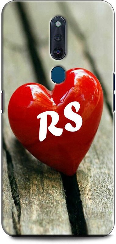 INDICRAFT Back Cover for OPPO F11 Pro, CPH1969 R S, R LOVES S, NAME, ALPHABET, RS LOVE, HART, BLUE  (Multicolor, Shock Proof, Pack of: 1)