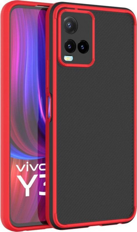 AOnes Back Cover for Vivo Y21T  (Red, Cases with Holder, Pack of: 1)