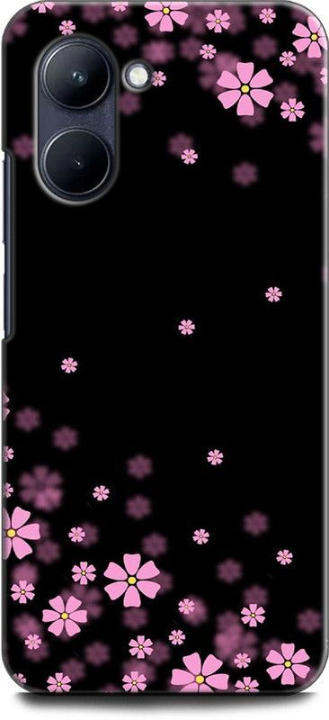 WallCraft Back Cover for Realme C33, RMX3624 PINK FLOWERS, BLACK, NATURE, ABSTRACT, TEXTURE  (Multicolor, Dual Protection, Pack of: 1)