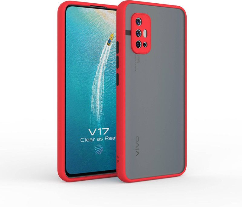 AOnes Back Cover for Vivo V17  (Red, Cases with Holder, Pack of: 1)