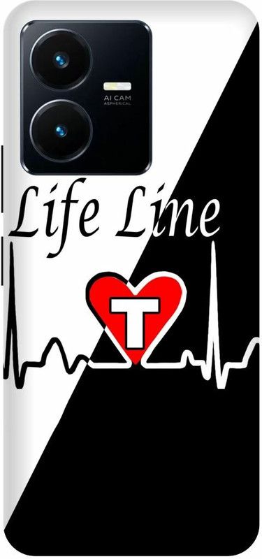 Dimora Back Cover for vivo Y22, T NAME WITH LETTER ALPHABET  (Multicolor, Hard Case, Pack of: 1)