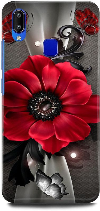 JUGGA Back Cover for Vivo Y95, 1807, RED, FLOWER, NATURE, GRAPHIC  (Red, Hard Case, Pack of: 1)