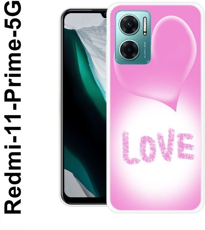 REDFLY Back Cover for Redmi 11 Prime 5G  (Pink, White, Grip Case, Silicon)