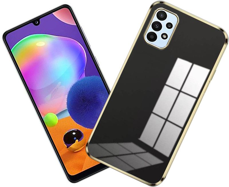 KBAGS Back Cover for SAMSUNG GALAXY A32 5G FULLY RUBBER AND GOLDEN OUTER WITH CAMERA PROTECTOR  (Black, Waterproof, Pack of: 1)