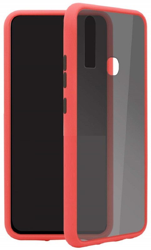 Wideals Back Cover for Vivo Y17 Shockproof Bumper Corners Matte Smoke Case  (Red, Pack of: 1)