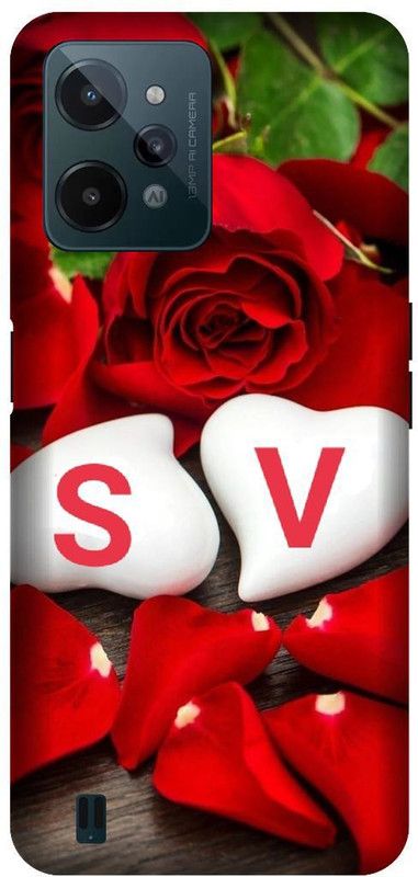 VS PRINT LINK Back Cover for Realme C31 , RMX3501 ,SV, S LOVES V, SV NAME, SV Love Printed  (Red, Hard Case, Pack of: 1)
