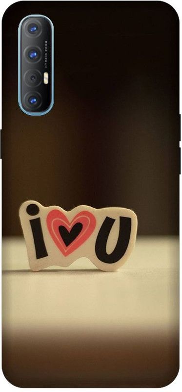UMPRINT Back Cover for Oppo Reno3 Pro I Love You Pink Heart Printed Back Cover  (Multicolor, Hard Case, Pack of: 1)