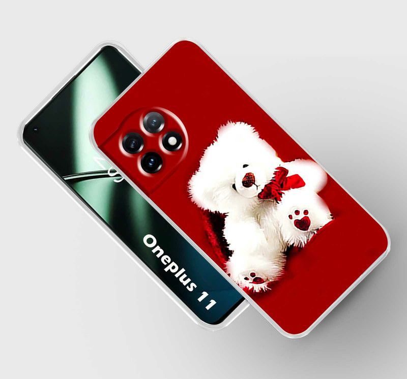 Artage Back Cover for OnePlus 11 5G  (Red, White, Dual Protection, Silicon, Pack of: 1)