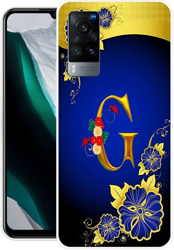 BLUEBUG Back Cover for Vivo X60 Pro  (Blue, Gold, Grip Case, Silicon, Pack of: 1)