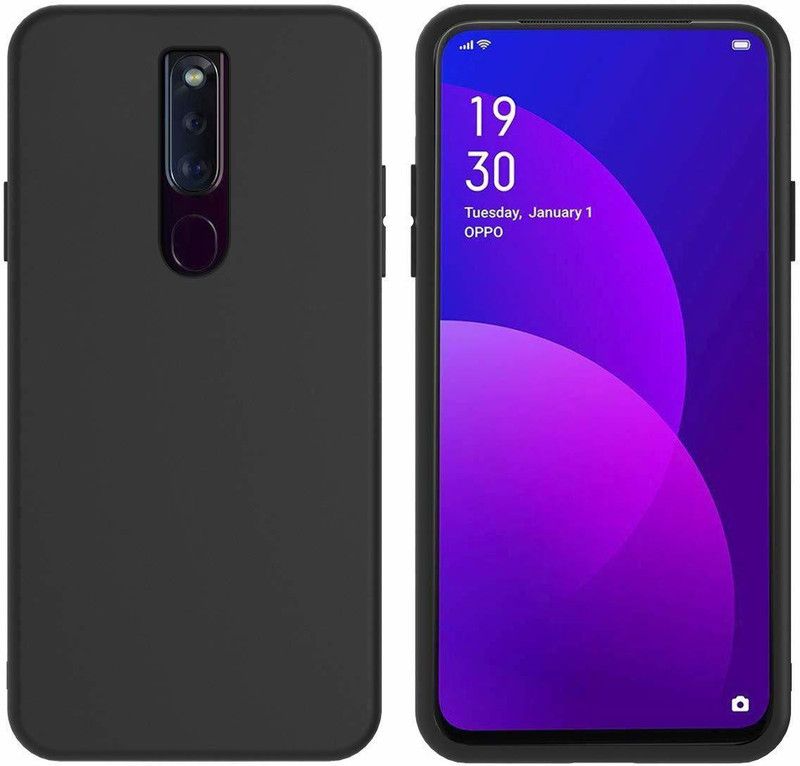 S-Softline Back Cover for Oppo F11  (Black, Flexible, Pack of: 1)