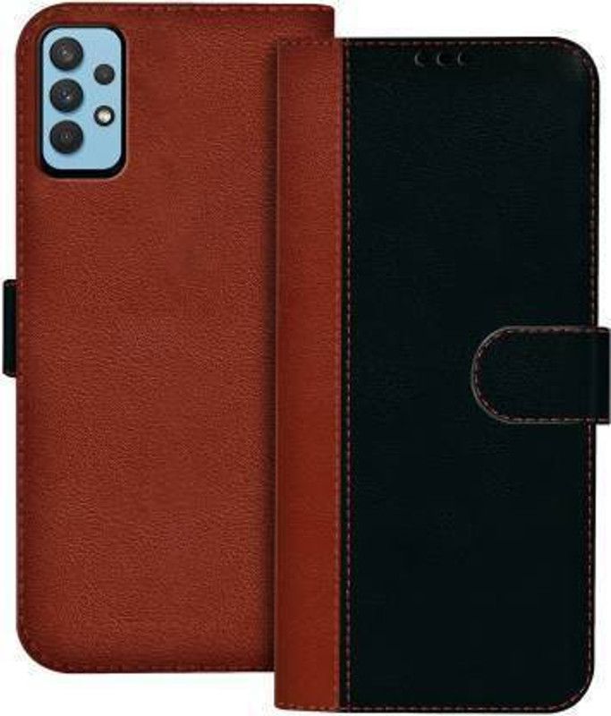 Mycos Flip Cover for Samsung Galaxy A73 5G  (Black, Brown, Shock Proof, Pack of: 1)