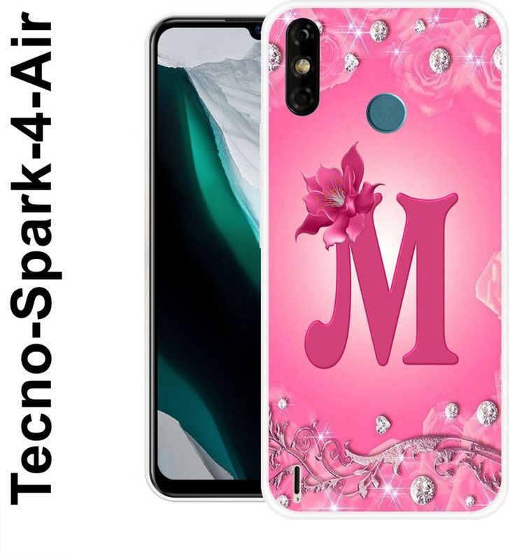 Sswastik Back Cover for Tecno Spark 4 Air  (Pink, Silver, Grip Case, Silicon)