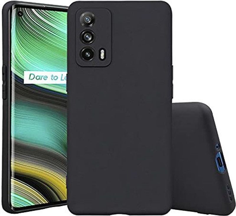 S-Hardline Back Cover for Realme GT 5G  (Black, Flexible)