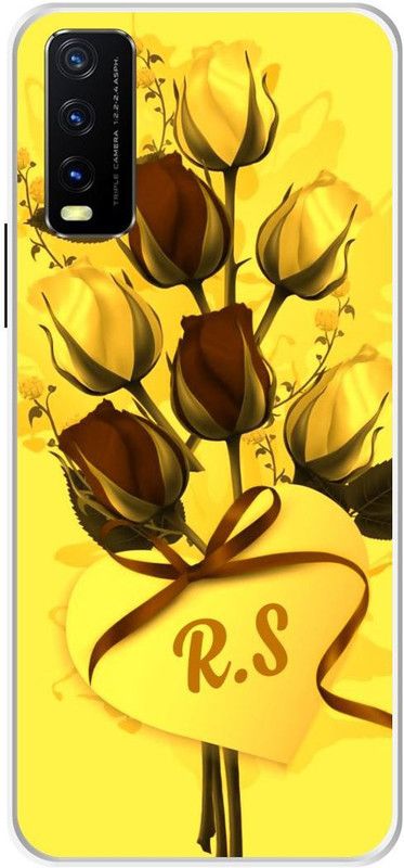 VS PRINT LINK Back Cover for VIVO Y20A \ V2052 \ RS, R LOVES S, RS NAME, RS Love Printed  (Yellow, Hard Case, Pack of: 1)