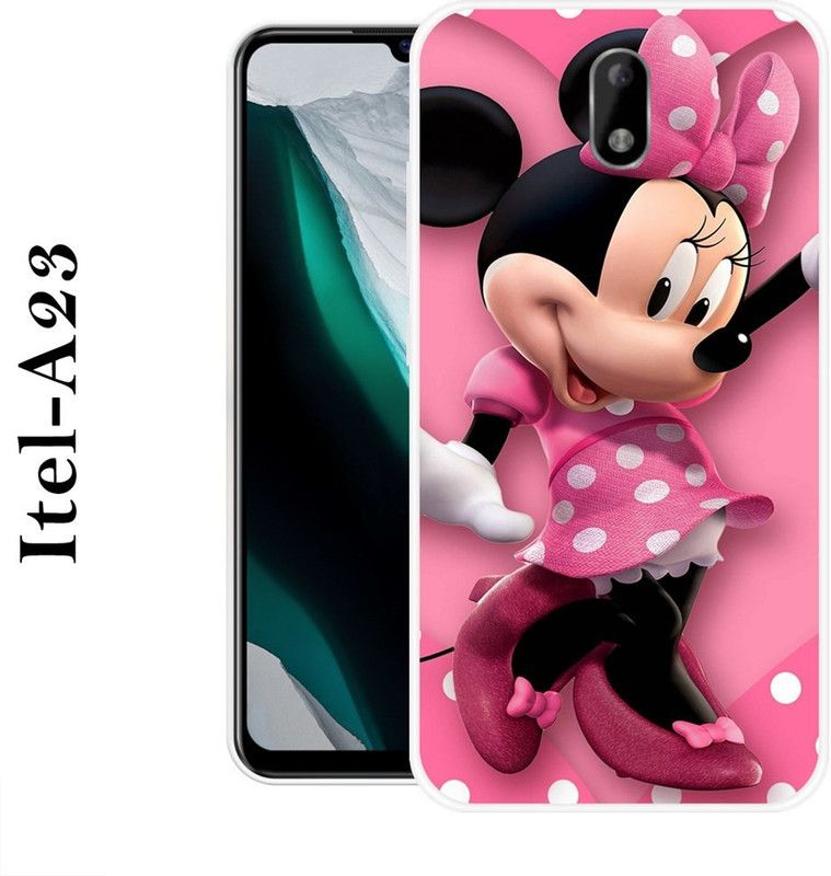 REDFLY Back Cover for Itel A23  (Pink, Black, Grip Case, Silicon)