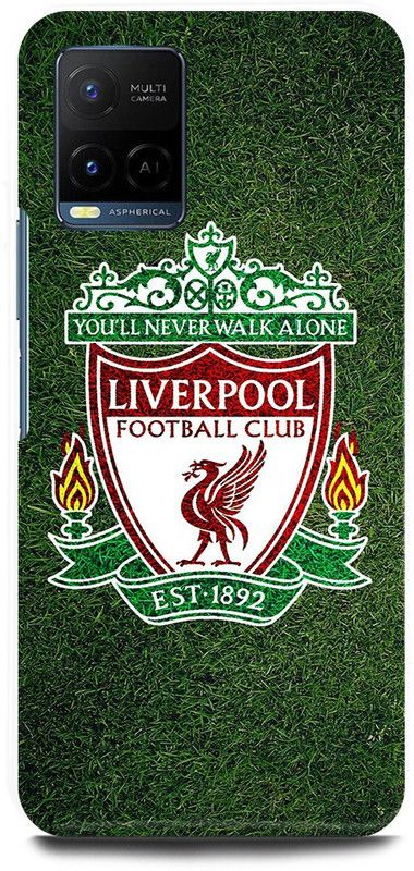 FIKORA Back Cover for Vivo Y21A, V2111, LIVERPOOL SLOGAN, LOGO, FOOTBALL, YOUWILLNEVERWALKALONE  (Green, Hard Case, Pack of: 1)