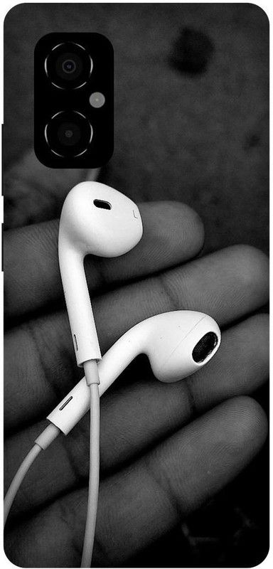 play fast Back Cover for POCO M4 5G, MZB0BRWIN, APPLE, EARPHONE, HEADPHONE, MUSIC  (Black, Hard Case, Pack of: 1)