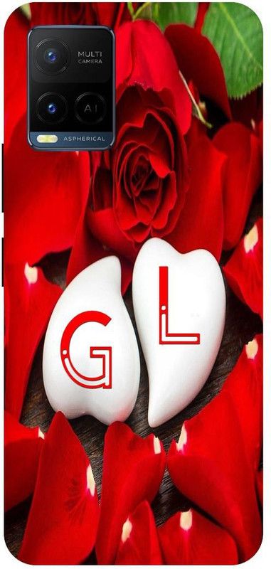 COVERJET Back Cover for VIVO Y33s- V2109-G- L- NAME- LETTER- LOVE- PATTERN  (Red, Hard Case, Pack of: 1)
