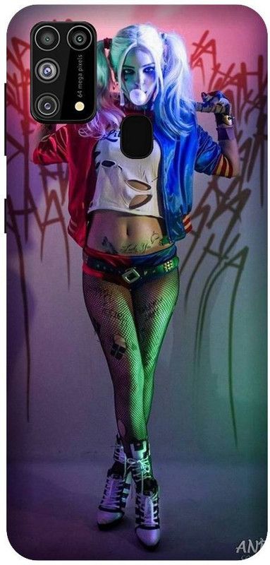 URCHIN Back Cover for Samsung M31 harley quinn, joker gf, girl, cute, joker and harley, movie, suicide sqad  (Multicolor, Shock Proof, Pack of: 1)